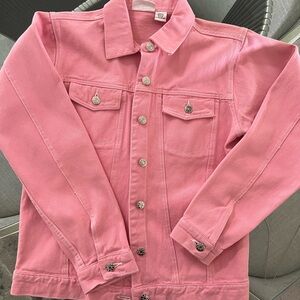 White Mountain Pink Jean Jacket Classic Denim Style